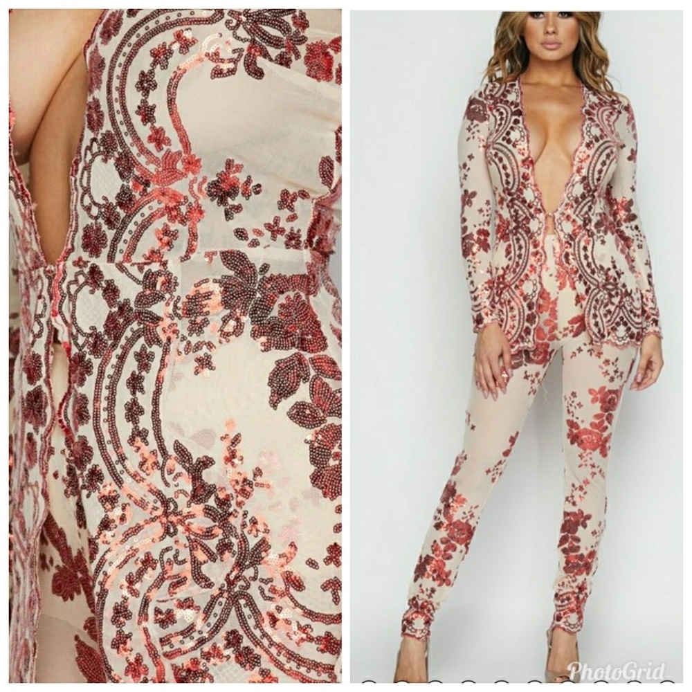 2pc sheer pants set